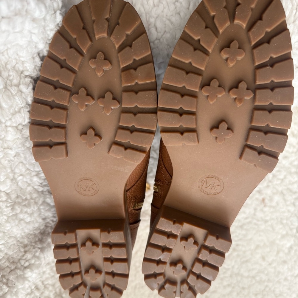 Michael Kors Brown Lace-Up MK Logo Combat Boots - Picture 6 of 8